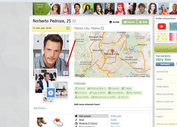 An icon is shown is someone is in 3DCity