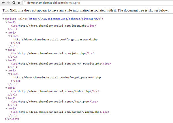 Sitemap for search engines