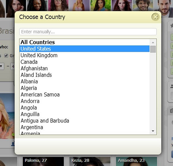 All countries, All regions, and All cities in the search